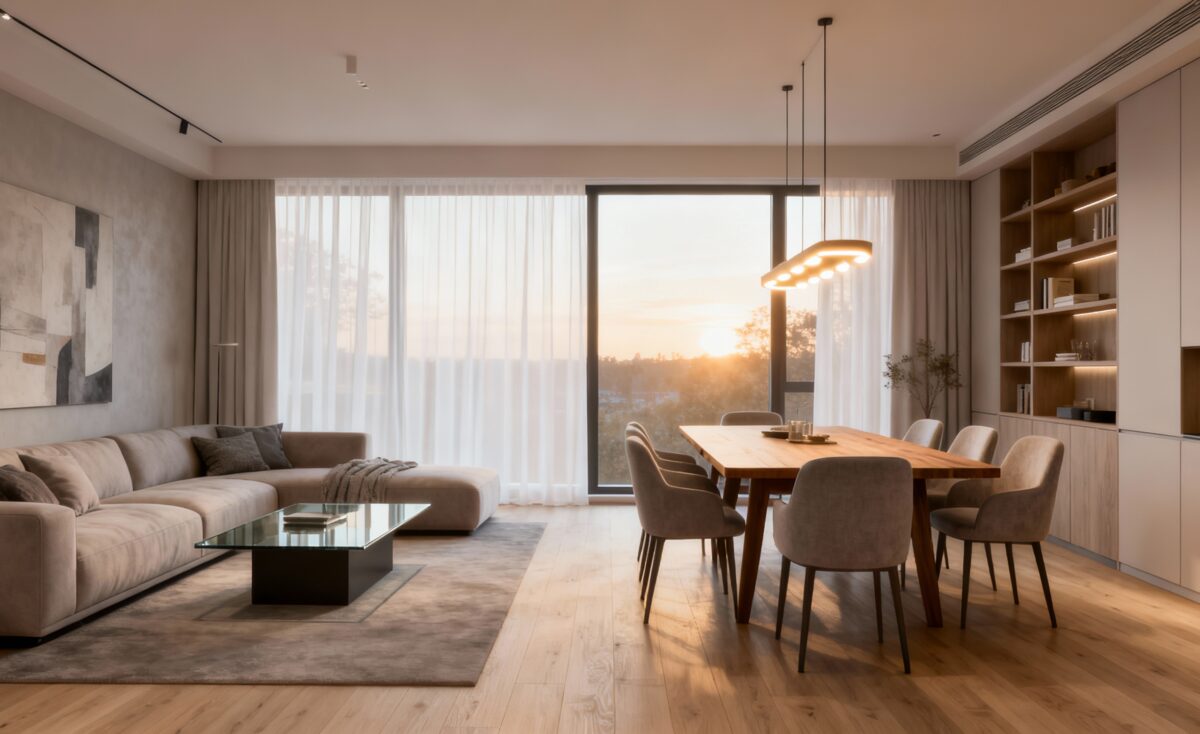 Agencer salon et salle à manger pour gagner en espace et convivialité without any text