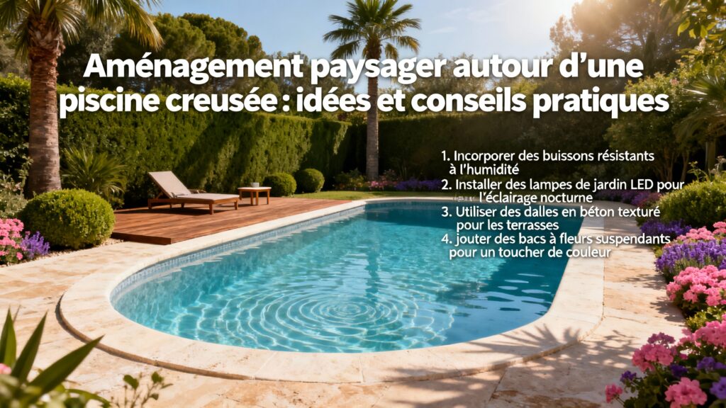 Aménagement paysager autour d'une piscine creusée : idées et conseils pratiques with text