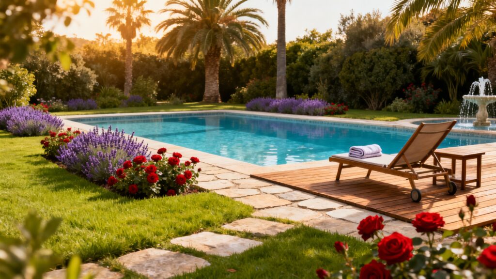 Aménagement paysager autour d'une piscine creusée : idées et conseils pratiques without any text