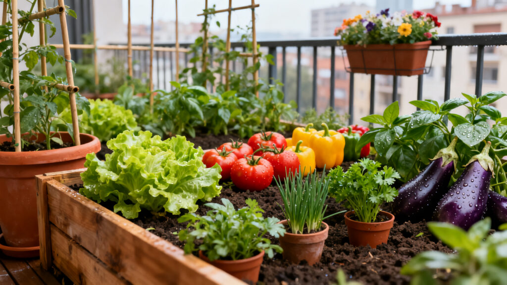 Potager palette : cultiver un potager productif sur balcon without any text