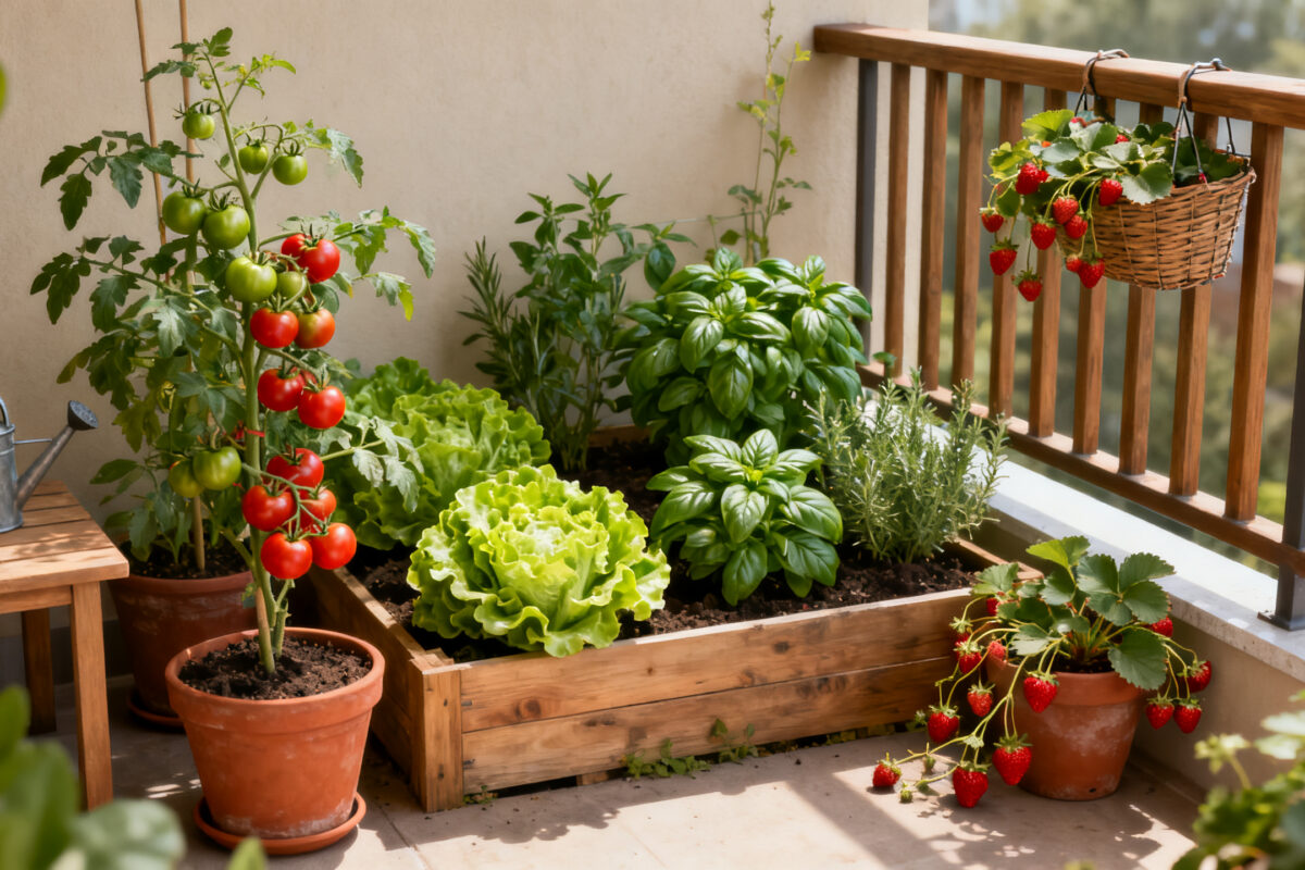 Potager palette : cultiver un potager productif sur balcon without any text